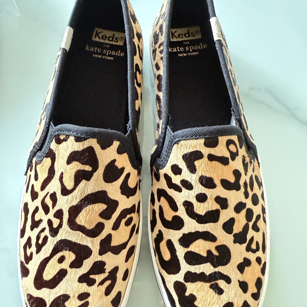 BRAND NEW Keds x Kate Spade Leopard Print Slip-On Sneakers